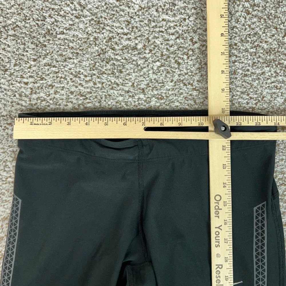 Nike Leggings Womens Medium Black Dri FIT Running Ankle Zip Tights Workout Gym